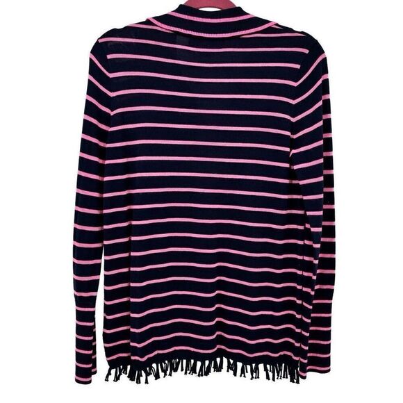 Lilly Pulitzer Crestwood Fringe Pullover‎ Sweater Top Pink/Blue Stripe Small - Picture 8 of 10